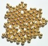 100 4mm Round Gold Plated Metal Beads